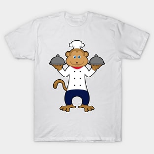 Monkey as Cook with Serving plates T-Shirt